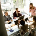 Multiethnic business people working together in the office