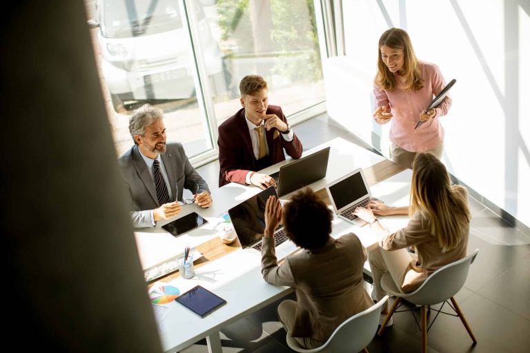 Multiethnic business people working together in the office